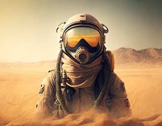 Robot, Diver, Desert image.